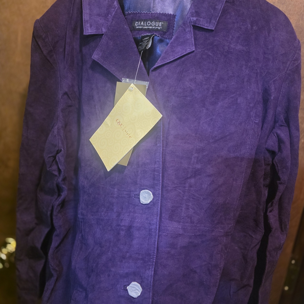 Dialogue Women's Deep Purple Suede Jacket